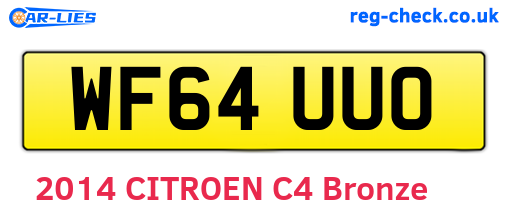 WF64UUO are the vehicle registration plates.
