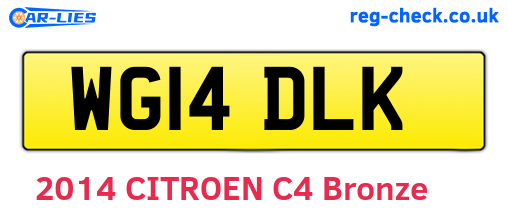 WG14DLK are the vehicle registration plates.