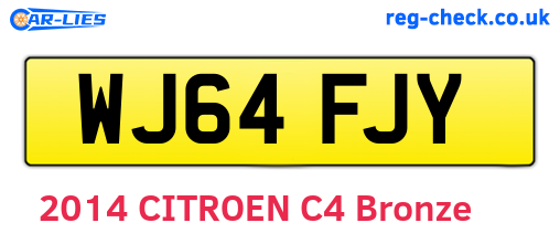 WJ64FJY are the vehicle registration plates.