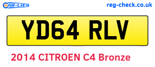 YD64RLV are the vehicle registration plates.