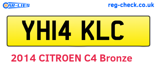 YH14KLC are the vehicle registration plates.