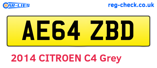 AE64ZBD are the vehicle registration plates.