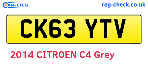 CK63YTV are the vehicle registration plates.