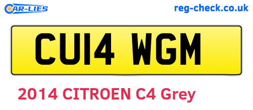 CU14WGM are the vehicle registration plates.