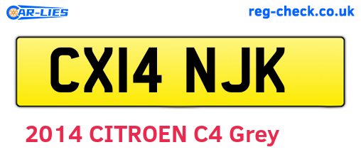 CX14NJK are the vehicle registration plates.