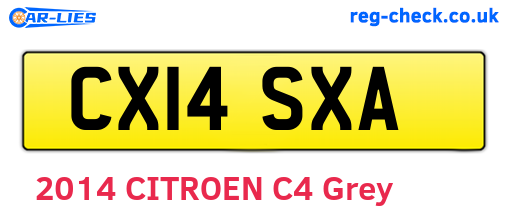 CX14SXA are the vehicle registration plates.