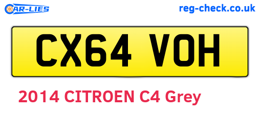 CX64VOH are the vehicle registration plates.