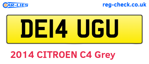 DE14UGU are the vehicle registration plates.