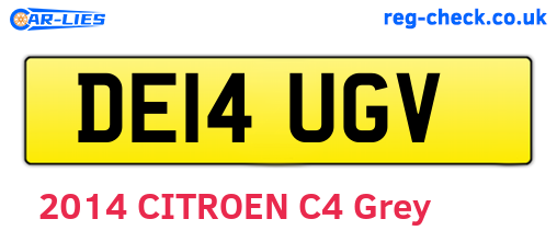DE14UGV are the vehicle registration plates.