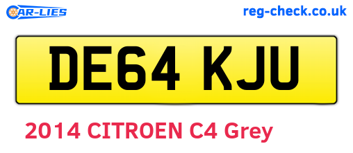 DE64KJU are the vehicle registration plates.