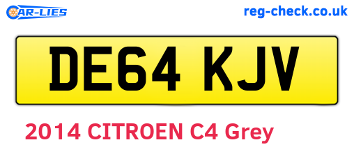 DE64KJV are the vehicle registration plates.