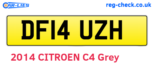 DF14UZH are the vehicle registration plates.