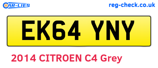 EK64YNY are the vehicle registration plates.