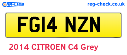 FG14NZN are the vehicle registration plates.