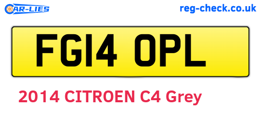 FG14OPL are the vehicle registration plates.