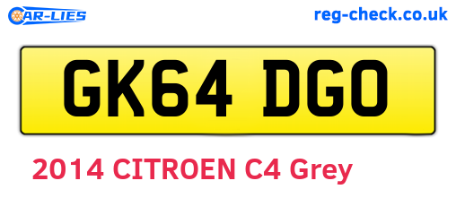 GK64DGO are the vehicle registration plates.