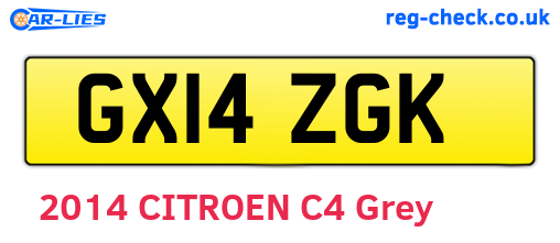 GX14ZGK are the vehicle registration plates.
