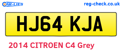 HJ64KJA are the vehicle registration plates.