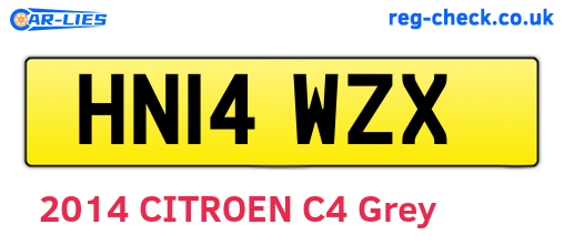 HN14WZX are the vehicle registration plates.