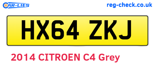 HX64ZKJ are the vehicle registration plates.