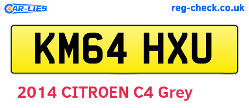 KM64HXU are the vehicle registration plates.