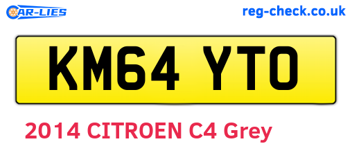 KM64YTO are the vehicle registration plates.