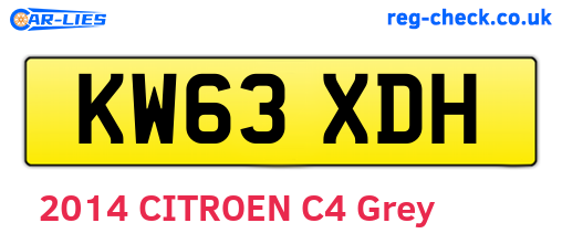 KW63XDH are the vehicle registration plates.