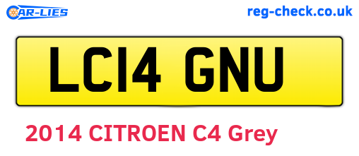 LC14GNU are the vehicle registration plates.