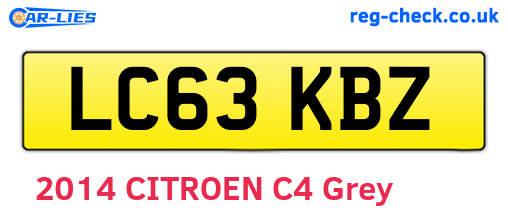 LC63KBZ are the vehicle registration plates.
