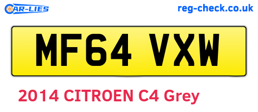 MF64VXW are the vehicle registration plates.