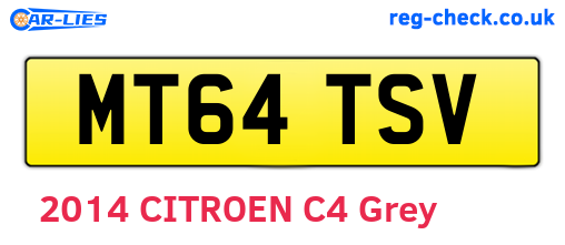 MT64TSV are the vehicle registration plates.