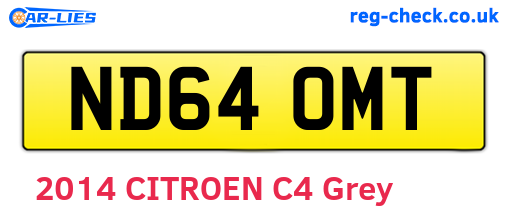ND64OMT are the vehicle registration plates.