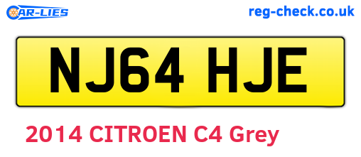 NJ64HJE are the vehicle registration plates.