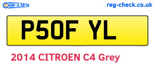 P50FYL are the vehicle registration plates.