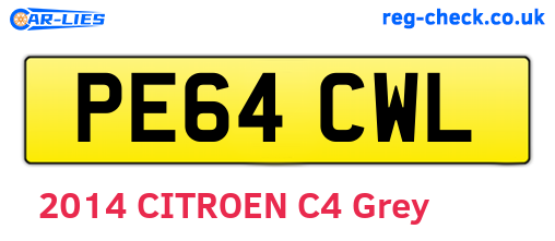 PE64CWL are the vehicle registration plates.