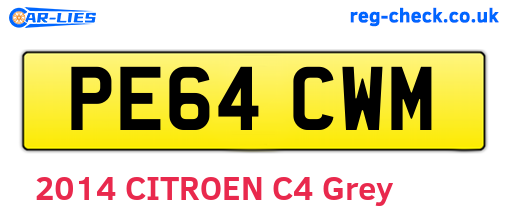 PE64CWM are the vehicle registration plates.