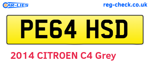PE64HSD are the vehicle registration plates.