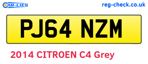 PJ64NZM are the vehicle registration plates.