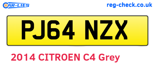 PJ64NZX are the vehicle registration plates.