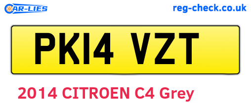 PK14VZT are the vehicle registration plates.