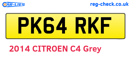 PK64RKF are the vehicle registration plates.