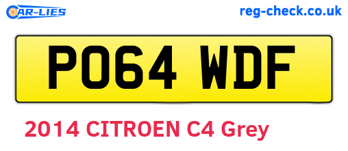 PO64WDF are the vehicle registration plates.