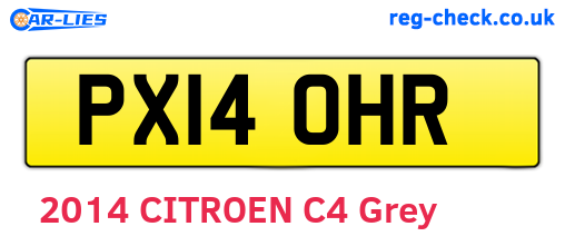 PX14OHR are the vehicle registration plates.