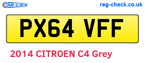 PX64VFF are the vehicle registration plates.