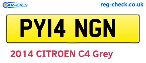 PY14NGN are the vehicle registration plates.