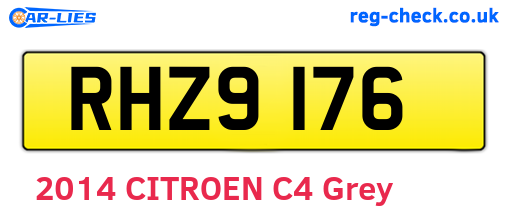 RHZ9176 are the vehicle registration plates.