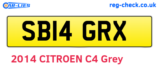 SB14GRX are the vehicle registration plates.