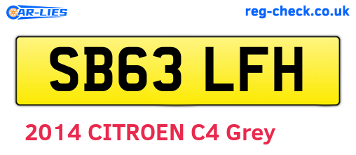 SB63LFH are the vehicle registration plates.