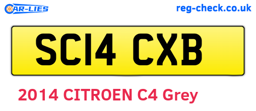 SC14CXB are the vehicle registration plates.