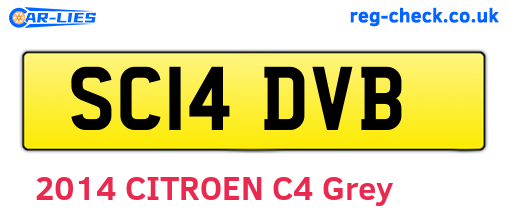 SC14DVB are the vehicle registration plates.